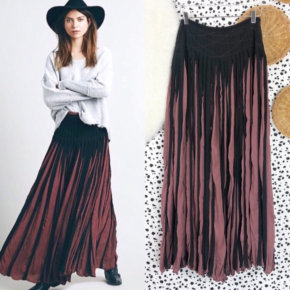 Free People Dresses & Skirts - Free People | Ribbon Rows Flowy Striped Maxi Skirt